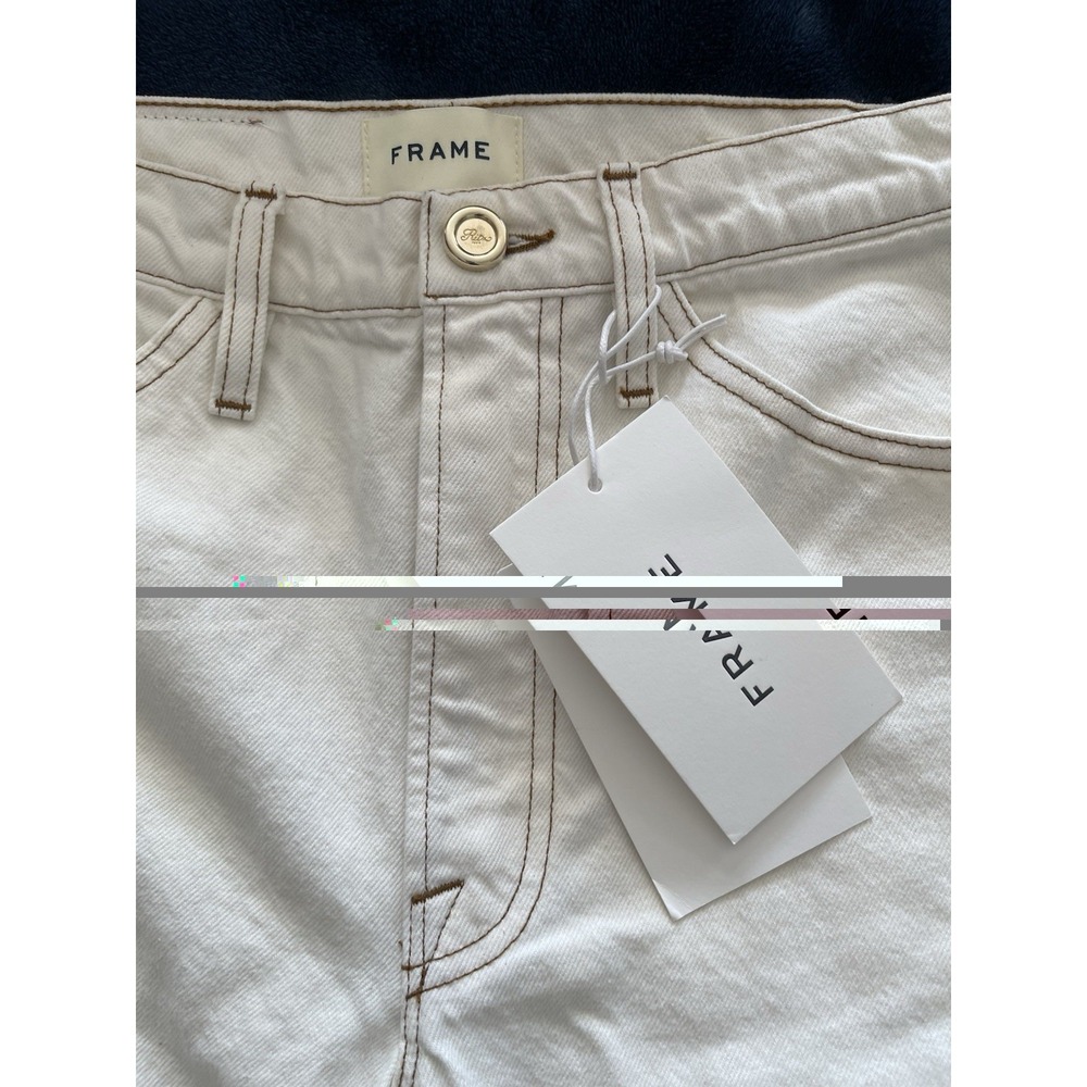 NWT Frame Jeans Ritz Paris White The True Straight Size 28 Made In Italy MSRP348 - Picture 13 of 14
